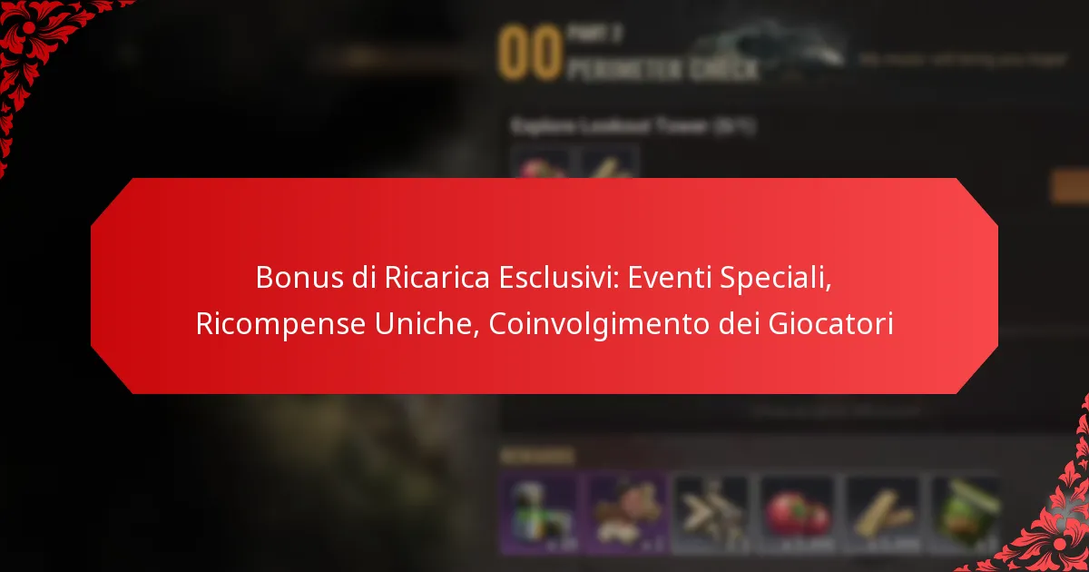 Bonus di Ricarica Esclusivi: Eventi Speciali, Ricompense Uniche, Coinvolgimento dei Giocatori